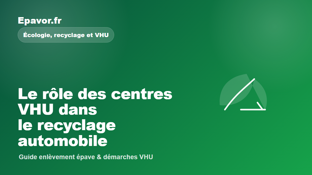 Le rôle des centres VHU dans le recyclage automobile