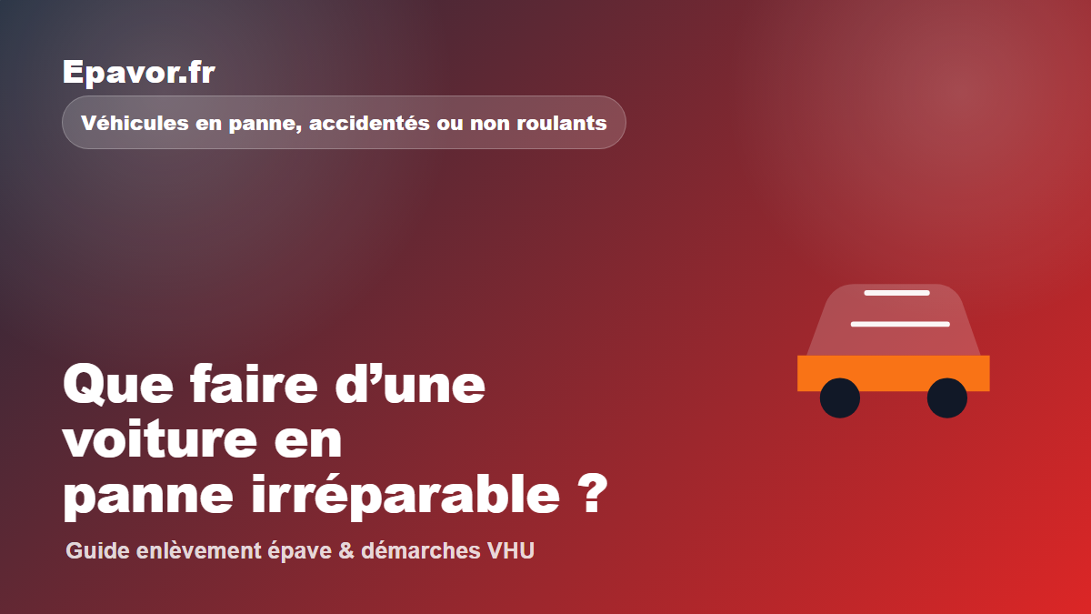 Que faire d’une voiture en panne irréparable ?