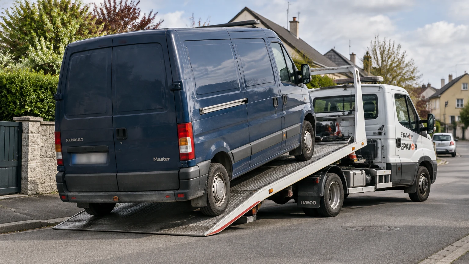 Illustration d’un enlèvement d’épave à Aubevoye avec une dépanneuse — service d’épaviste.