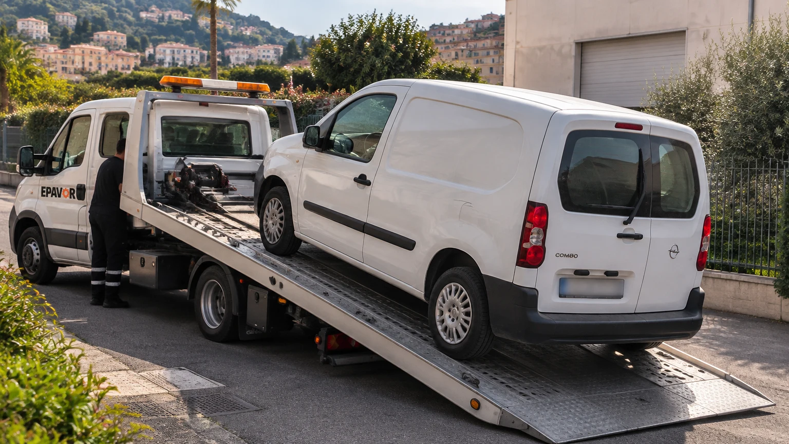 Illustration d’un enlèvement d’épave à Beaulieu-sur-Mer avec une dépanneuse — service d’épaviste.