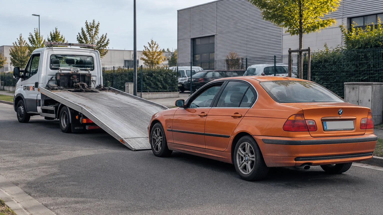 Illustration d’un enlèvement d’épave à Blagnac avec une dépanneuse — service d’épaviste.