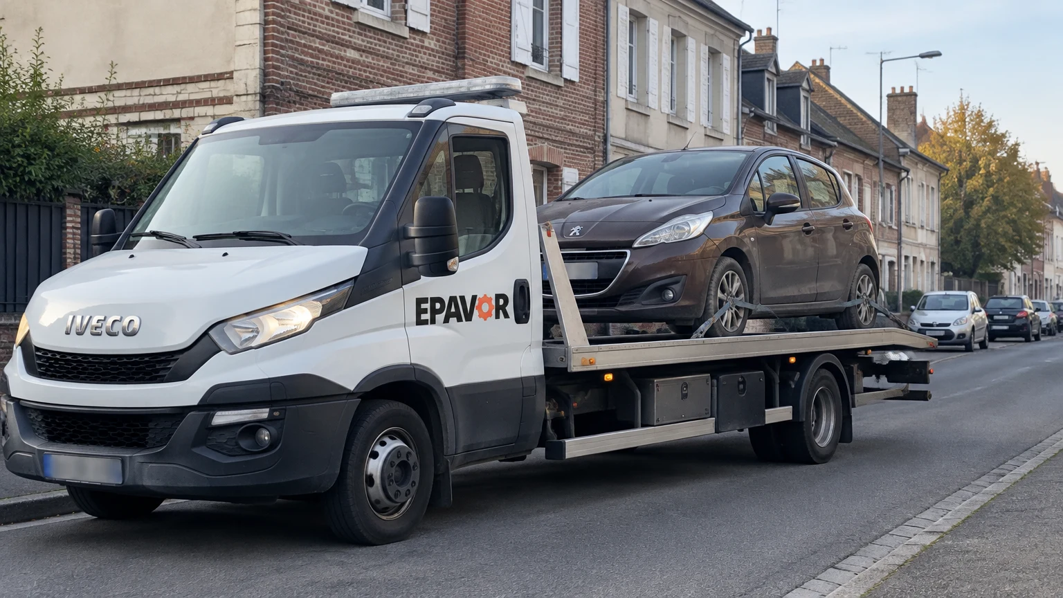 Illustration d’un enlèvement d’épave à Bresles avec une dépanneuse — service d’épaviste.