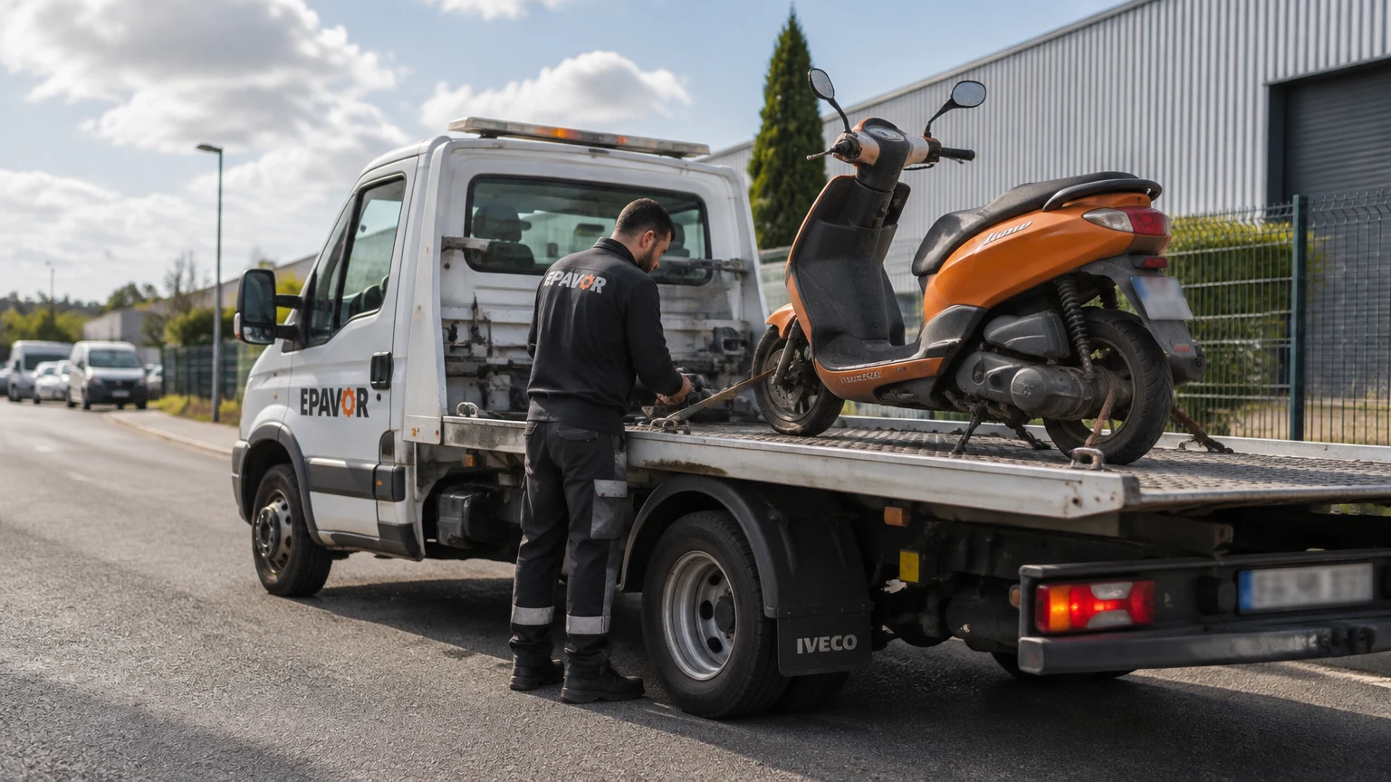 Illustration d’un enlèvement d’épave à Chabris avec une dépanneuse — service d’épaviste.