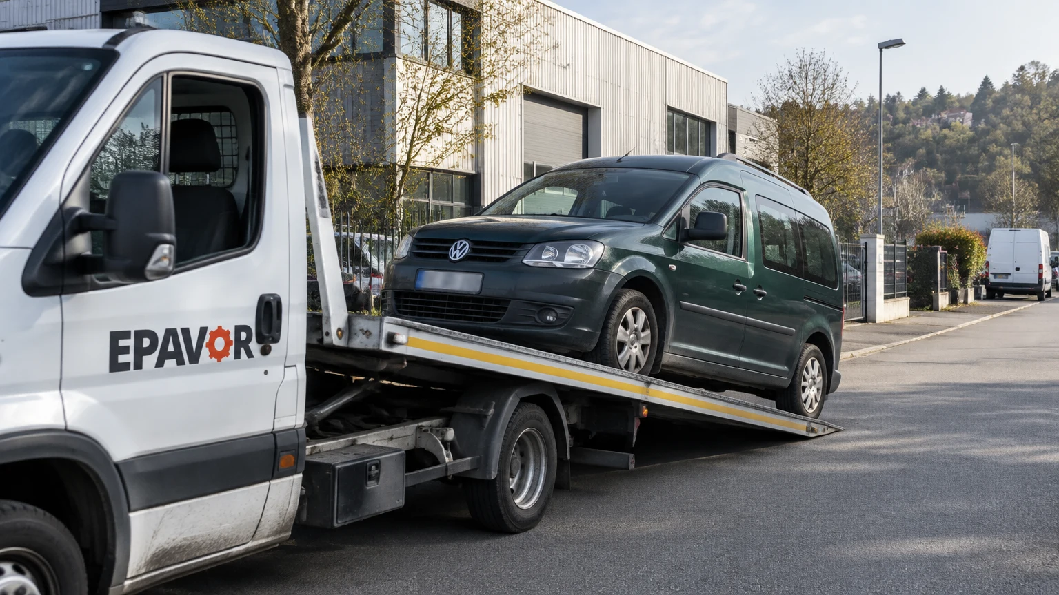 Illustration d’un enlèvement d’épave à Chaville avec une dépanneuse — service d’épaviste.
