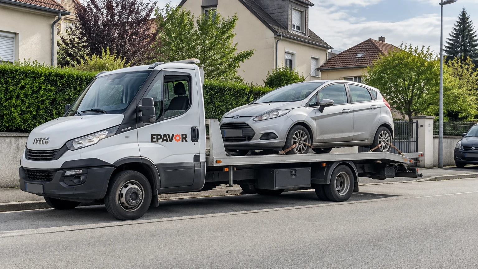 Illustration d’un enlèvement d’épave à Danjoutin avec une dépanneuse — service d’épaviste.