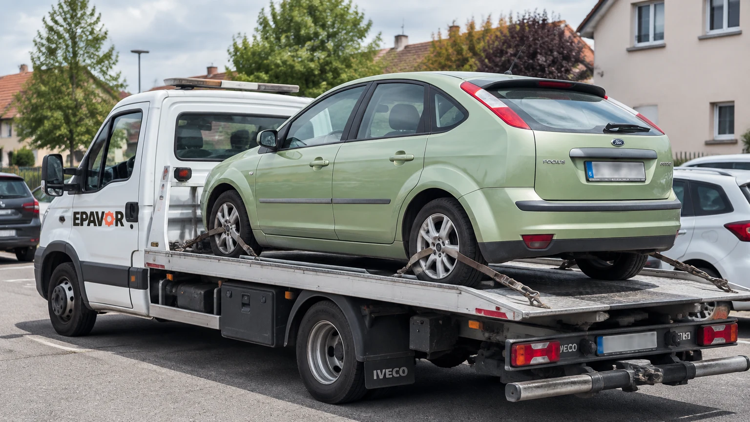 Illustration d’un enlèvement d’épave à Drusenheim avec une dépanneuse — service d’épaviste.
