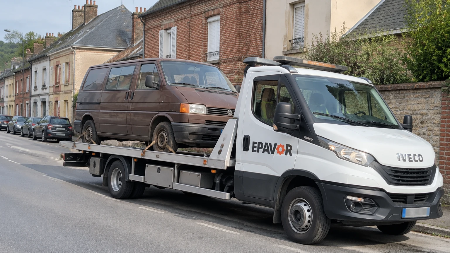Illustration d’un enlèvement d’épave à Duclair avec une dépanneuse — service d’épaviste.