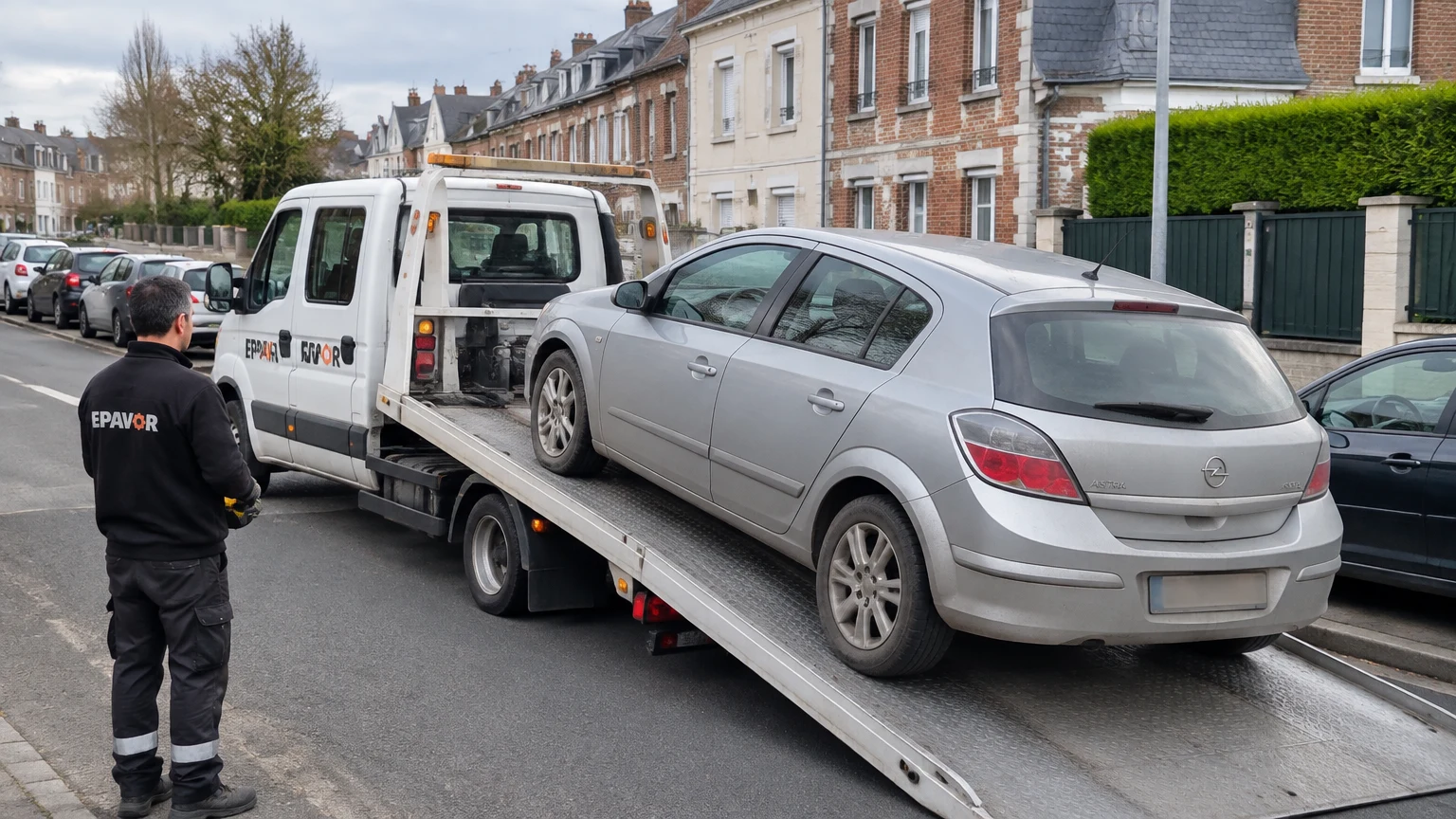 Illustration d’un enlèvement d’épave à Eu avec une dépanneuse — service d’épaviste.