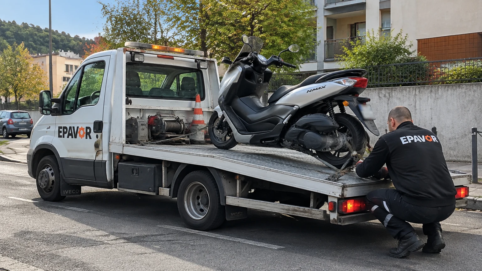 Illustration d’un enlèvement d’épave à Floirac avec une dépanneuse — service d’épaviste.