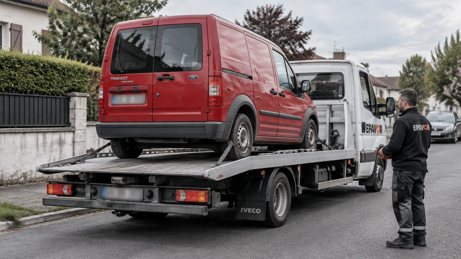 Illustration d’un enlèvement d’épave à Gelos avec une dépanneuse — service d’épaviste.