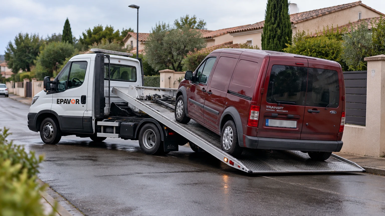 Illustration d’un enlèvement d’épave à Générac avec une dépanneuse — service d’épaviste.
