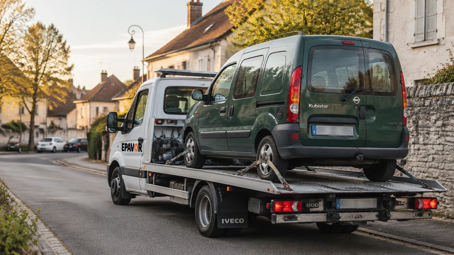 Illustration d’un enlèvement d’épave à Genlis avec une dépanneuse — service d’épaviste.