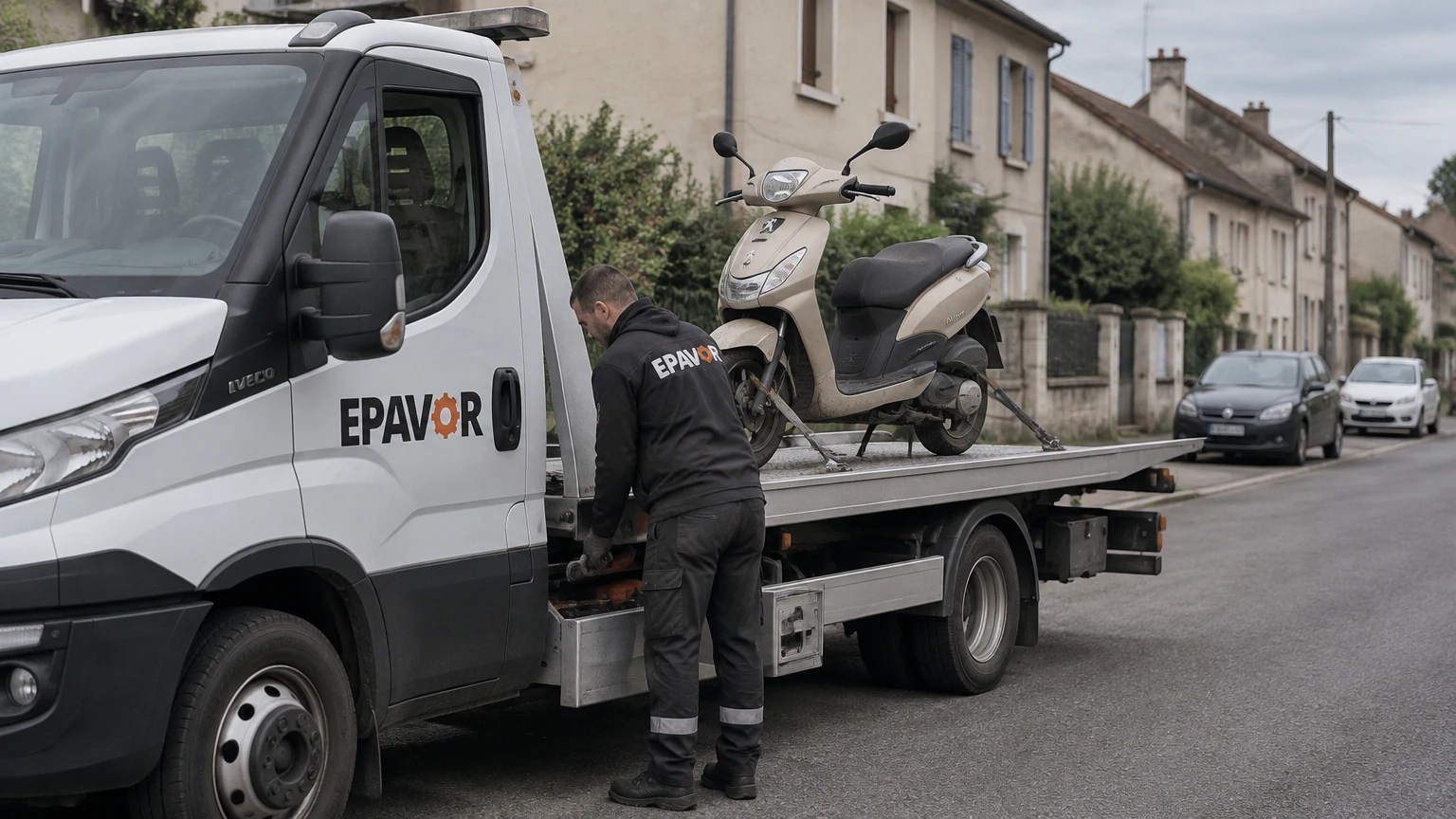 Illustration d’un enlèvement d’épave à Gueugnon avec une dépanneuse — service d’épaviste.