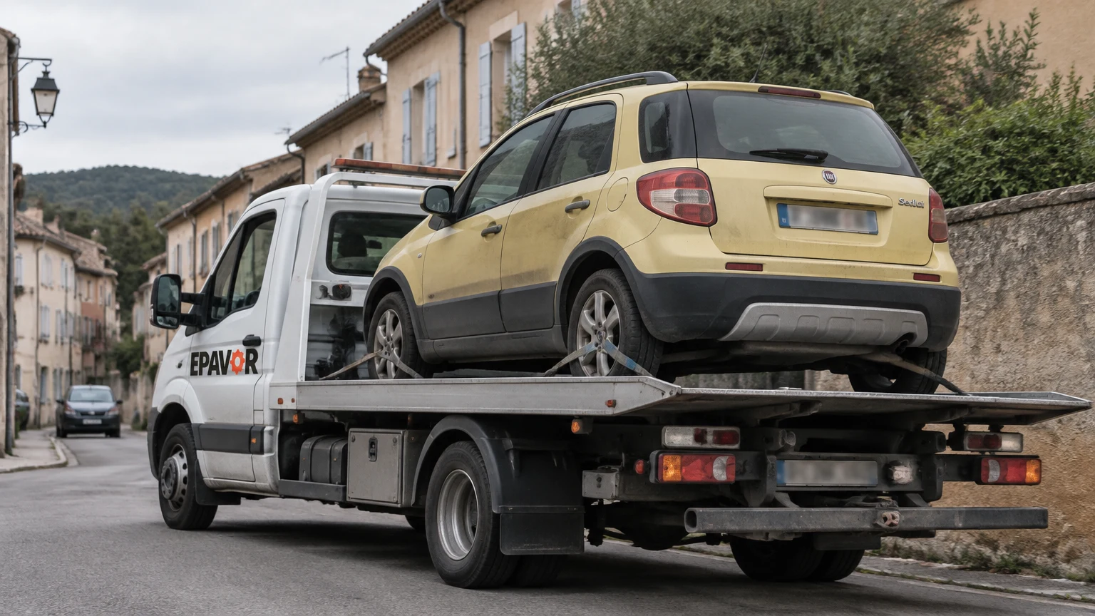 Illustration d’un enlèvement d’épave à Jouques avec une dépanneuse — service d’épaviste.