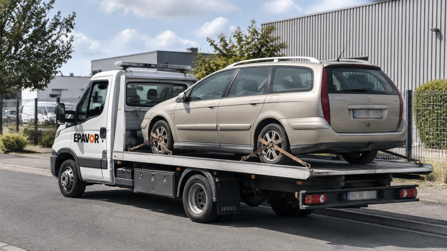 Illustration d’un enlèvement d’épave à Le Poiré-sur-Vie avec une dépanneuse — service d’épaviste.