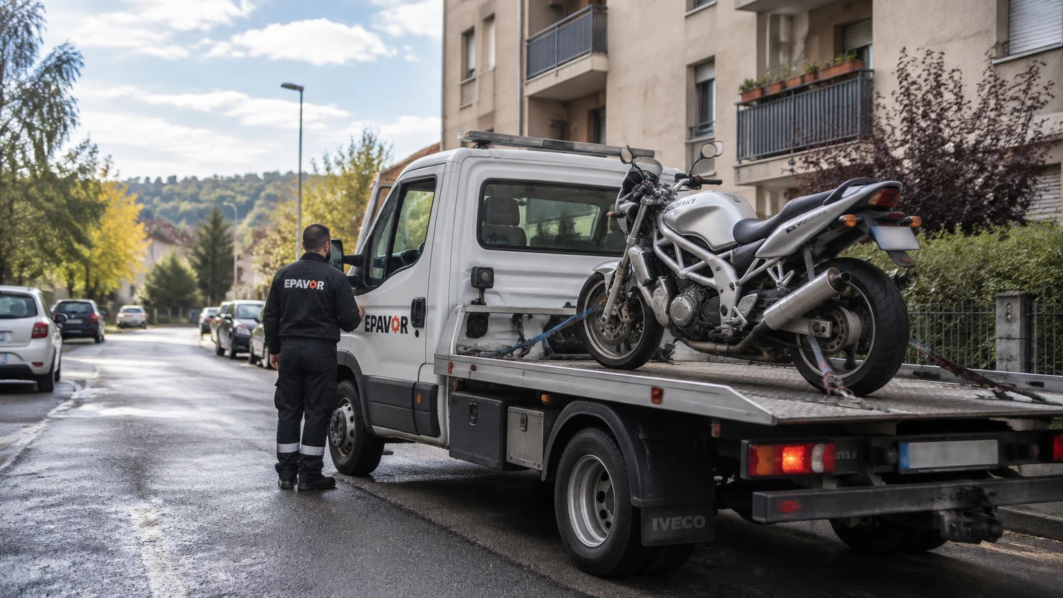 Illustration d’un enlèvement d’épave à Les Martres-de-Veyre avec une dépanneuse — service d’épaviste.