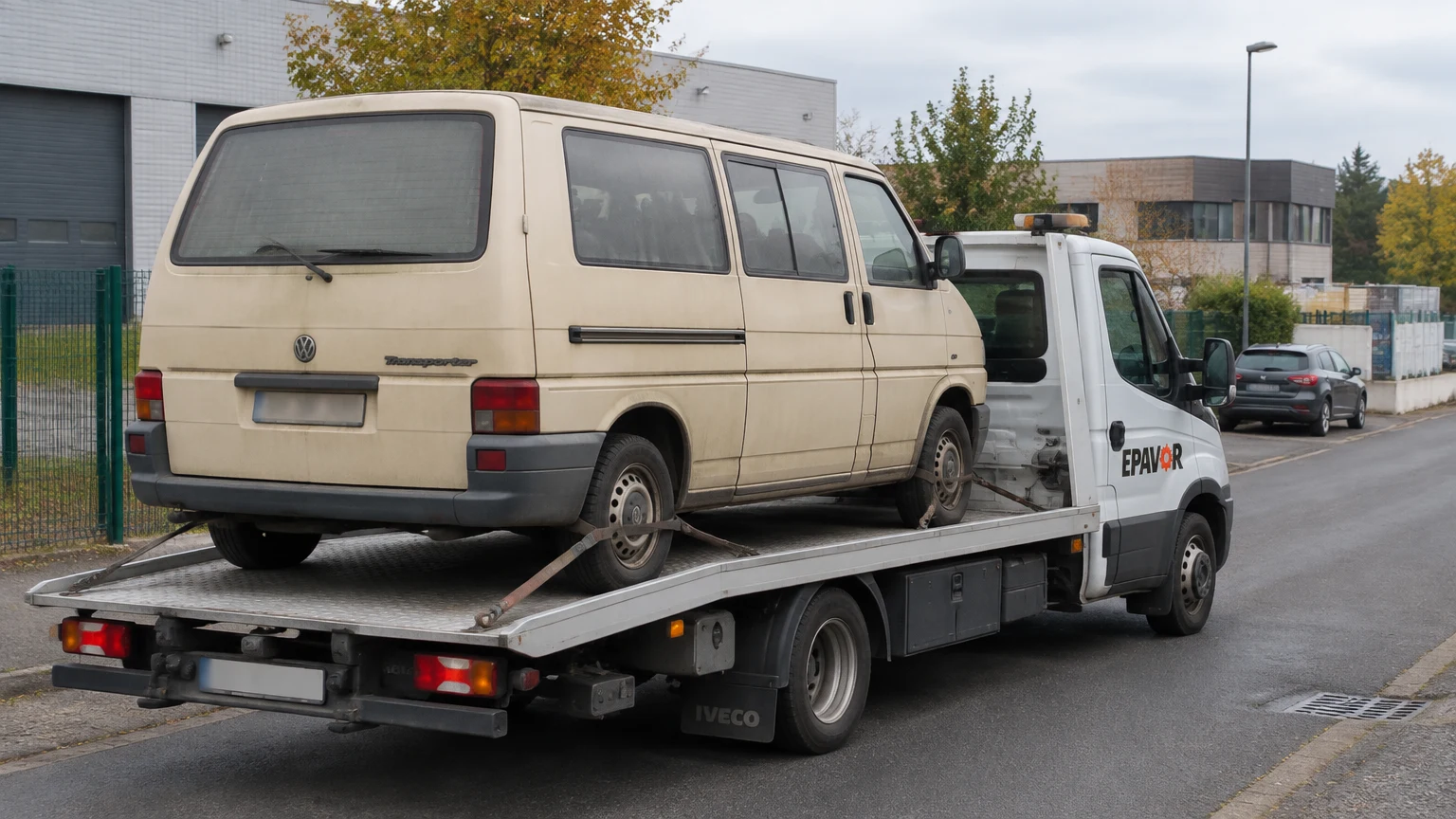 Illustration d’un enlèvement d’épave à Longpont-sur-Orge avec une dépanneuse — service d’épaviste.