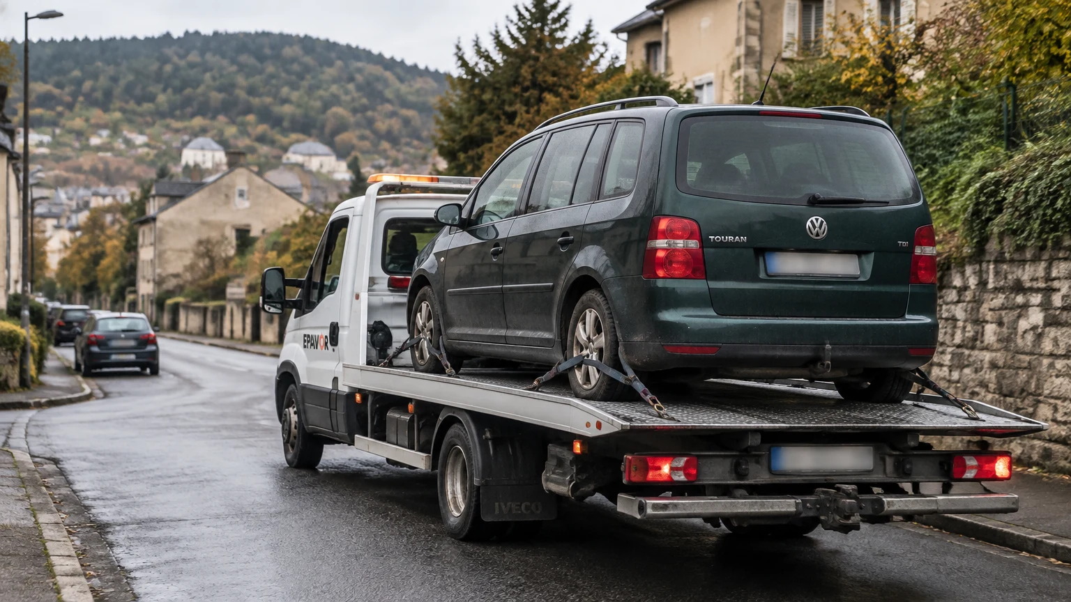 Illustration d’un enlèvement d’épave à Mende avec une dépanneuse — service d’épaviste.