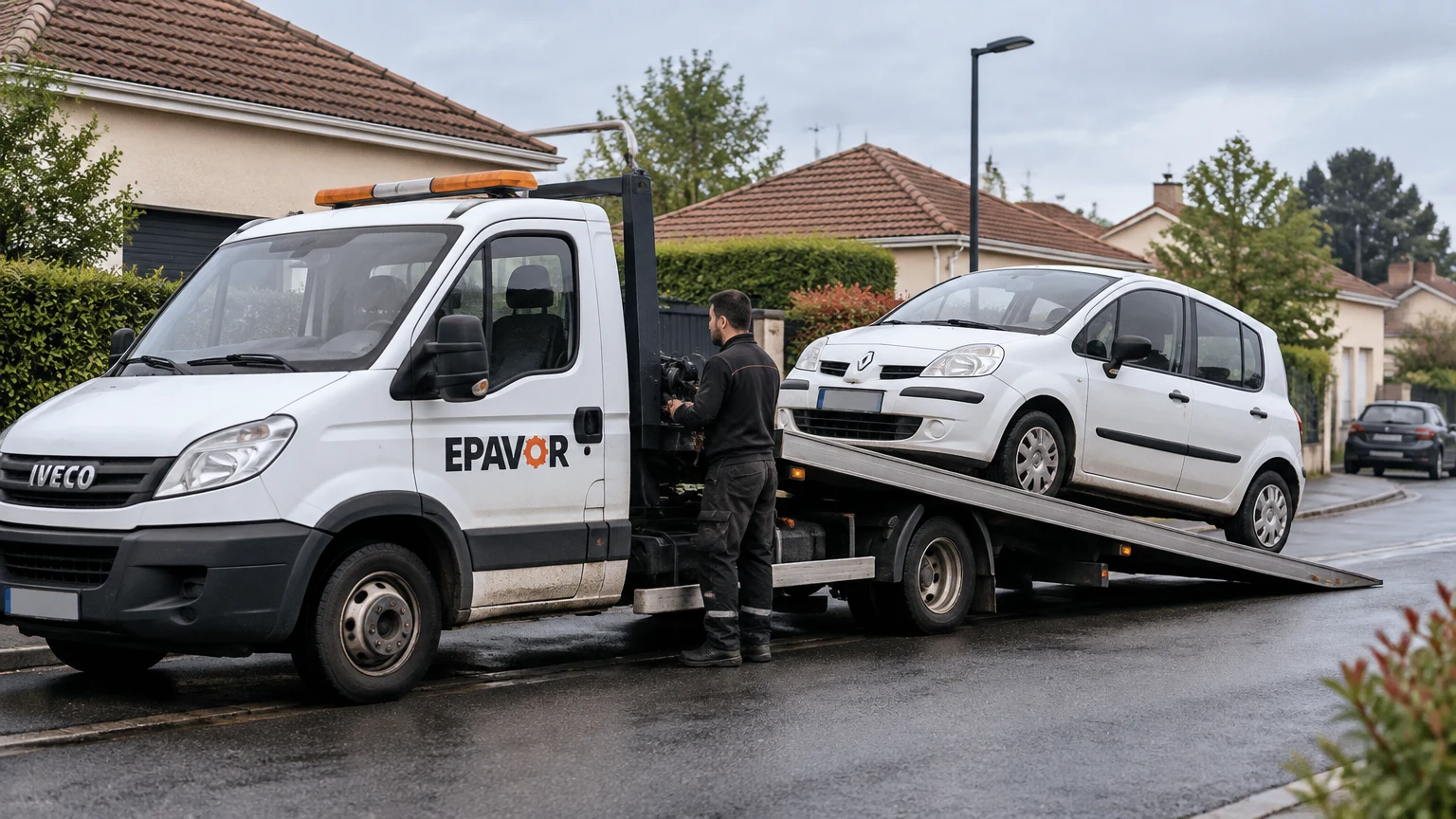 Illustration d’un enlèvement d’épave à Montardon avec une dépanneuse — service d’épaviste.