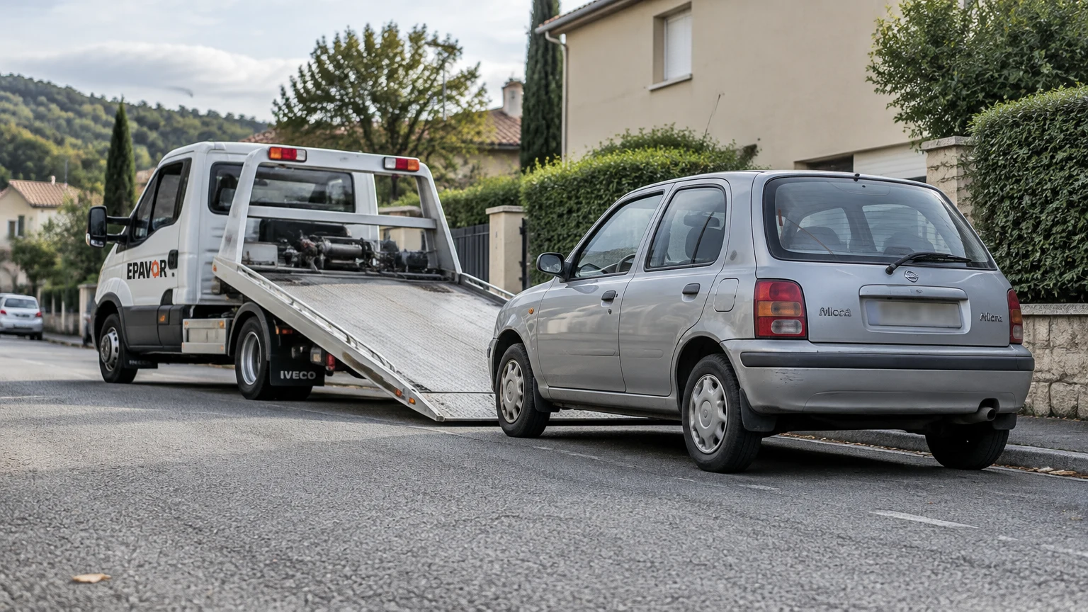 Illustration d’un enlèvement d’épave à Montignac avec une dépanneuse — service d’épaviste.