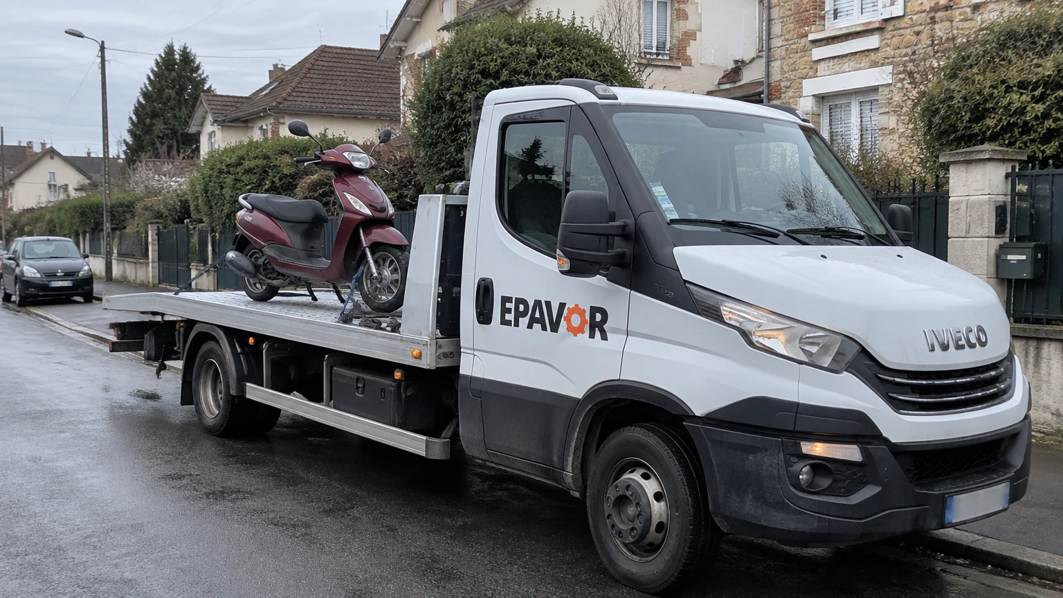 Illustration d’un enlèvement d’épave à Morsang-sur-Orge avec une dépanneuse — service d’épaviste.