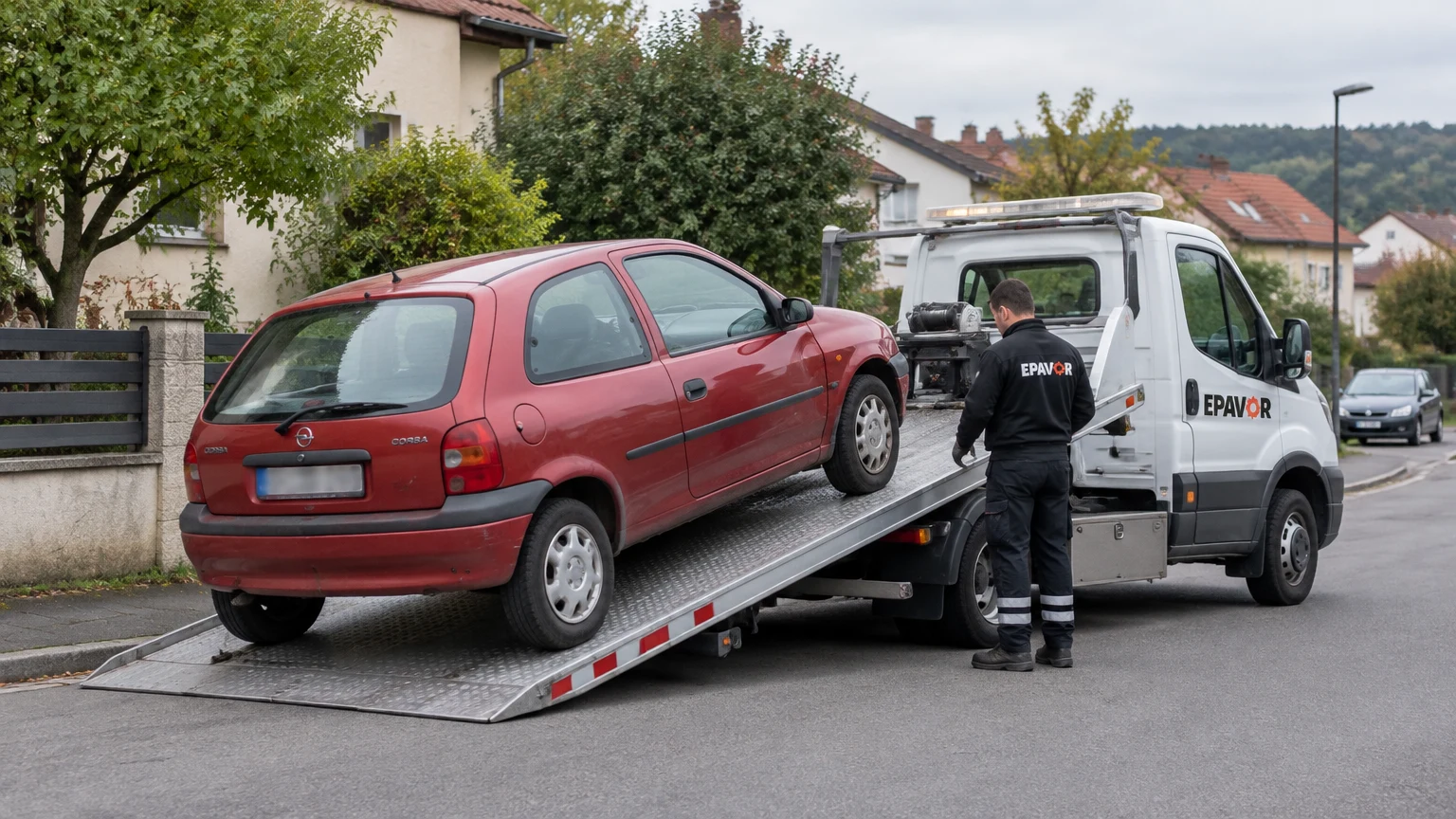 Illustration d’un enlèvement d’épave à Réding avec une dépanneuse — service d’épaviste.