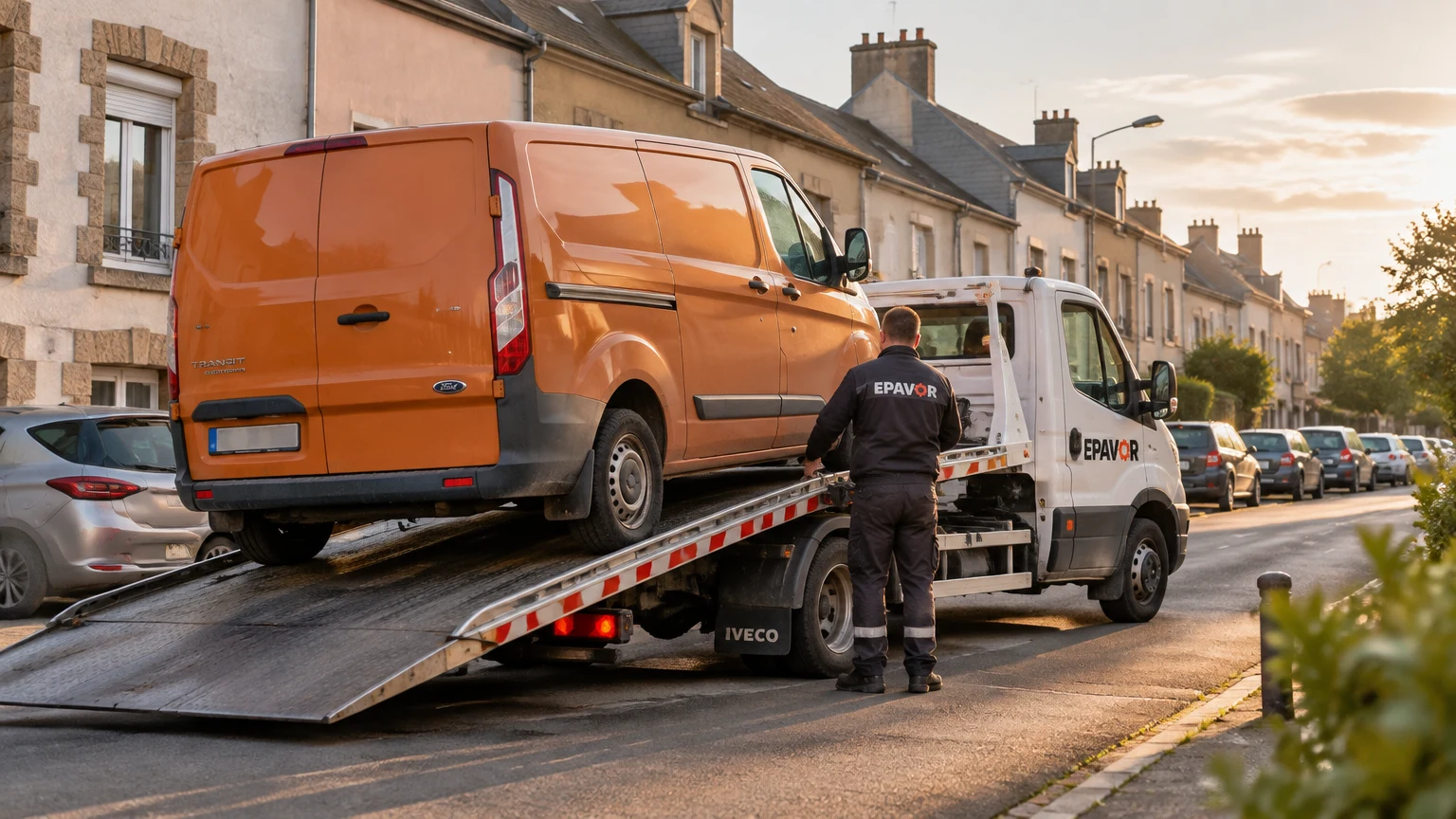 Illustration d’un enlèvement d’épave à Redon avec une dépanneuse — service d’épaviste.