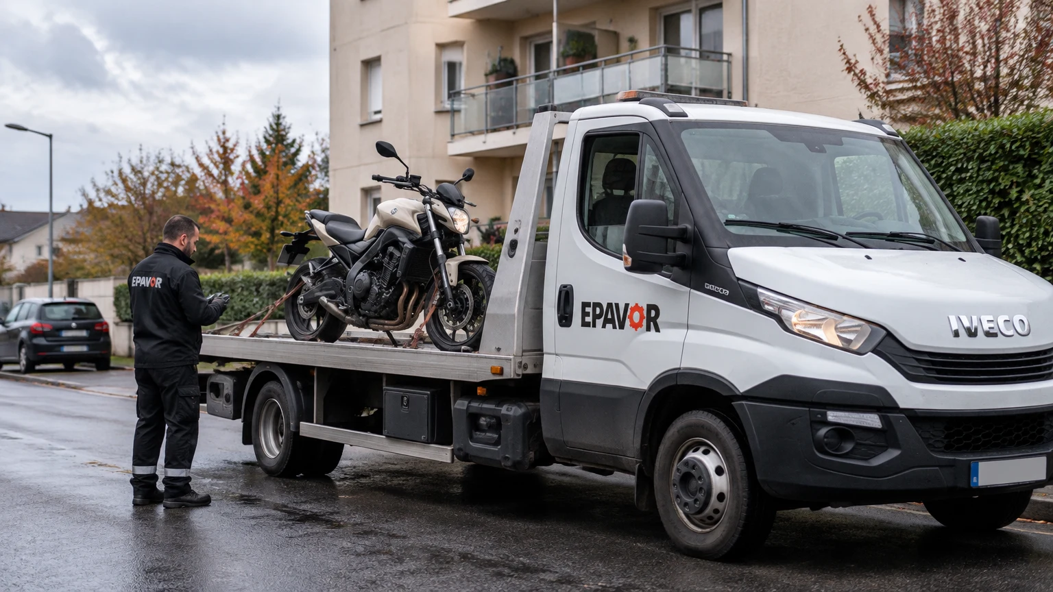 Illustration d’un enlèvement d’épave à Renazé avec une dépanneuse — service d’épaviste.