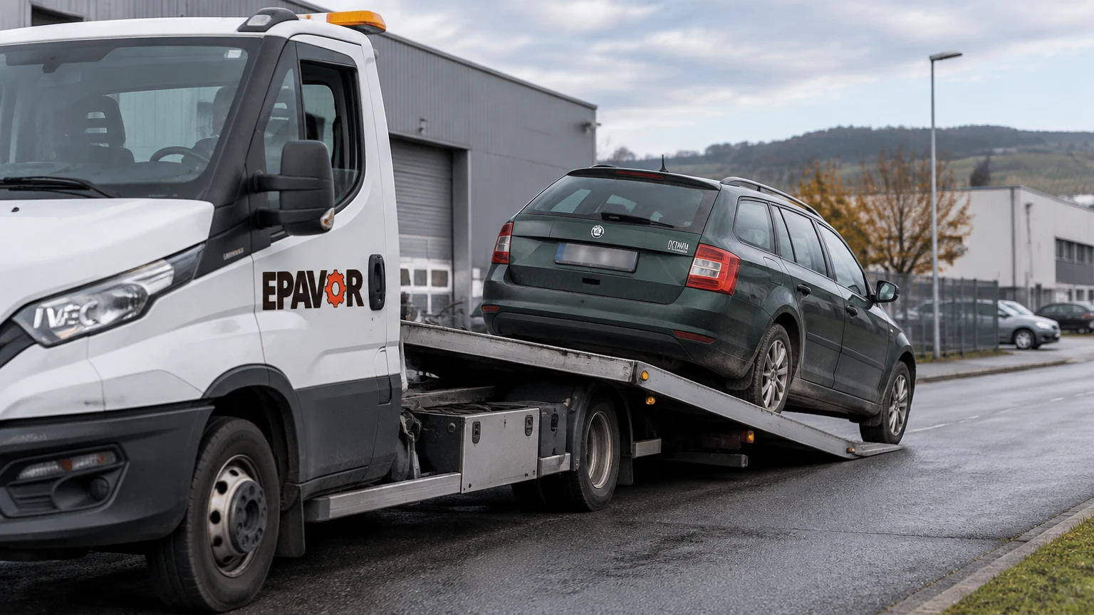 Illustration d’un enlèvement d’épave à Rouffach avec une dépanneuse — service d’épaviste.
