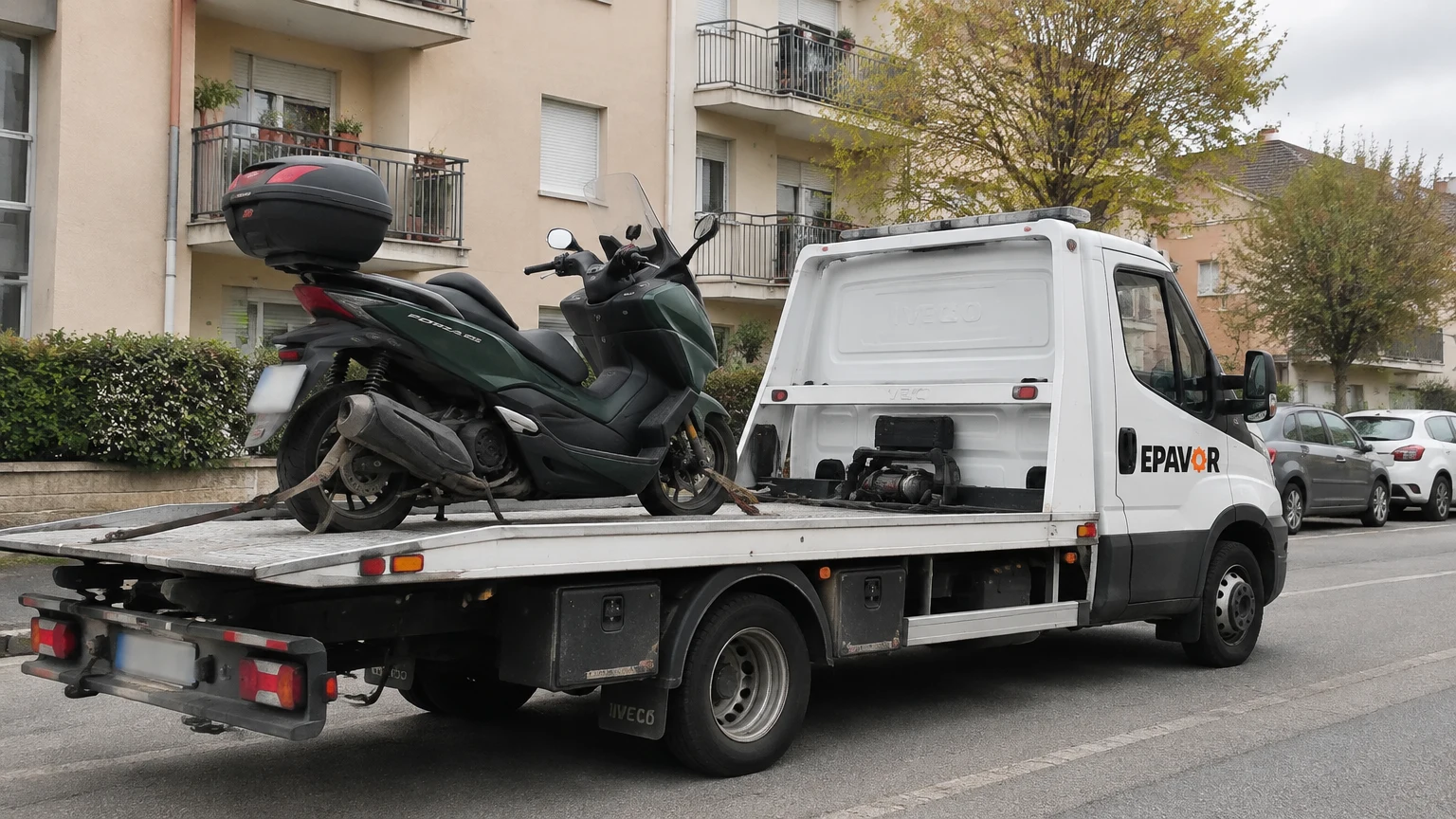 Illustration d’un enlèvement d’épave à Samatan avec une dépanneuse — service d’épaviste.