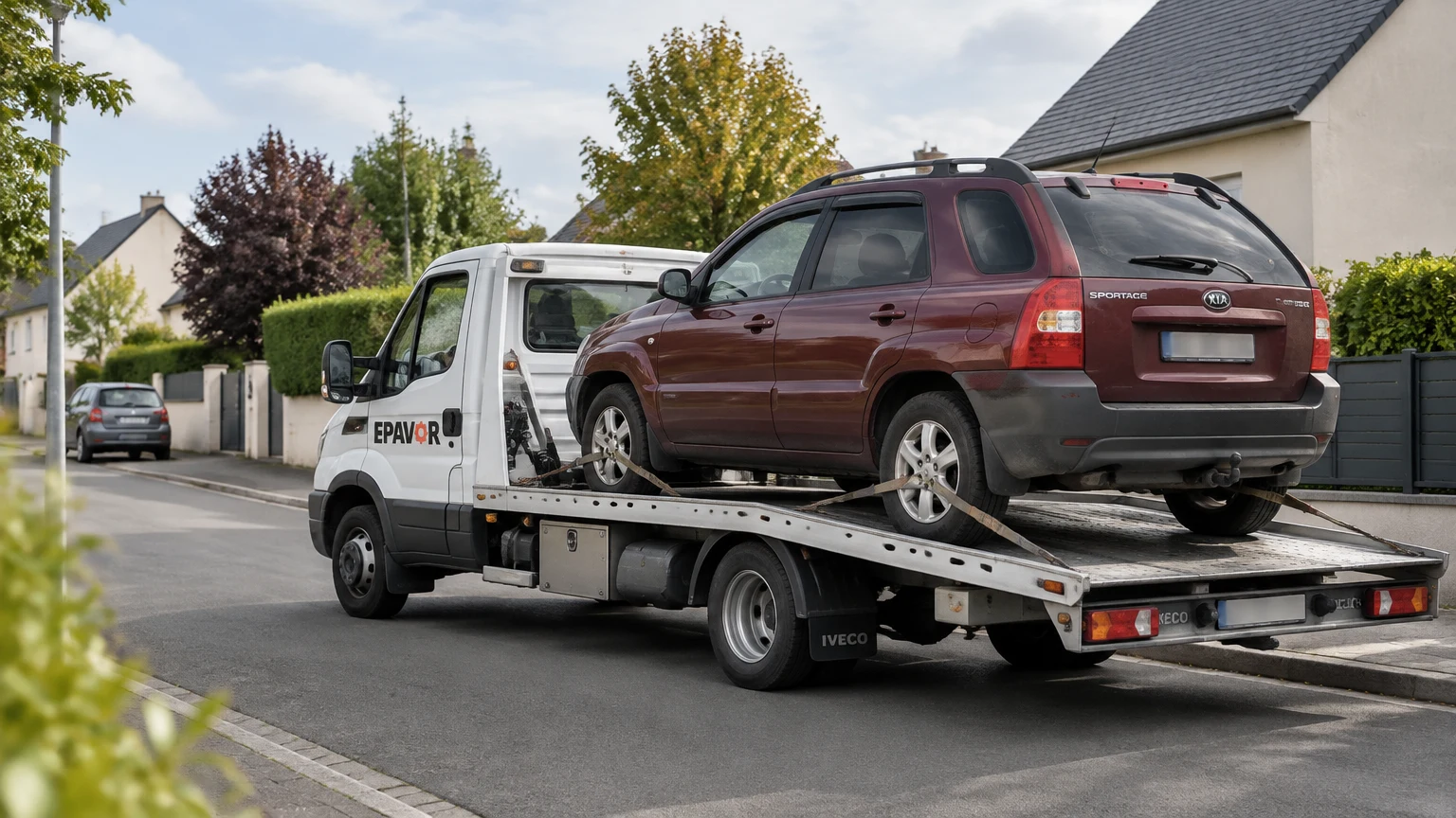 Illustration d’un enlèvement d’épave à Sargé-lès-le-Mans avec une dépanneuse — service d’épaviste.