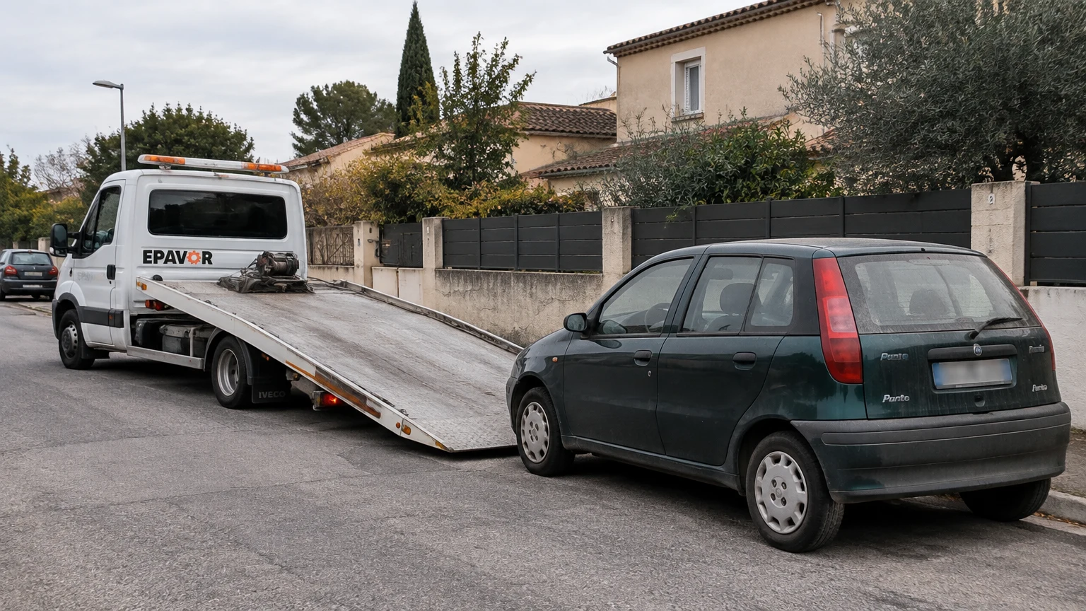 Illustration d’un enlèvement d’épave à Tarascon avec une dépanneuse — service d’épaviste.