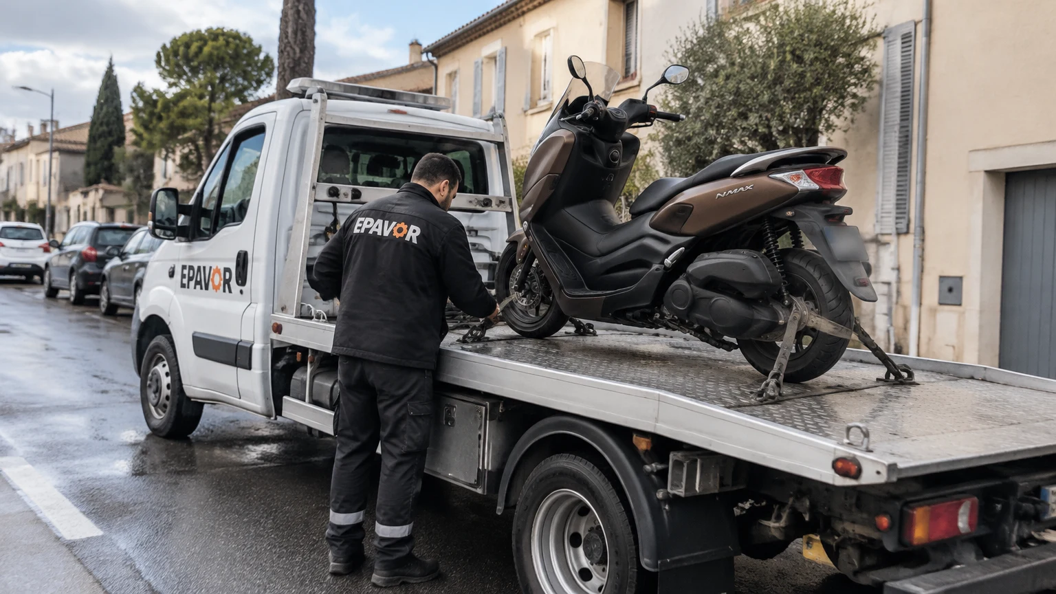 Illustration d’un enlèvement d’épave à Uchaud avec une dépanneuse — service d’épaviste.