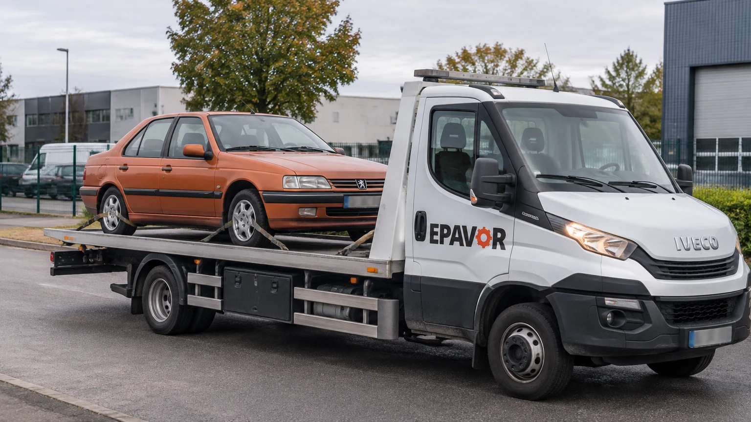 Illustration d’un enlèvement d’épave à Vigneux-sur-Seine avec une dépanneuse — service d’épaviste.