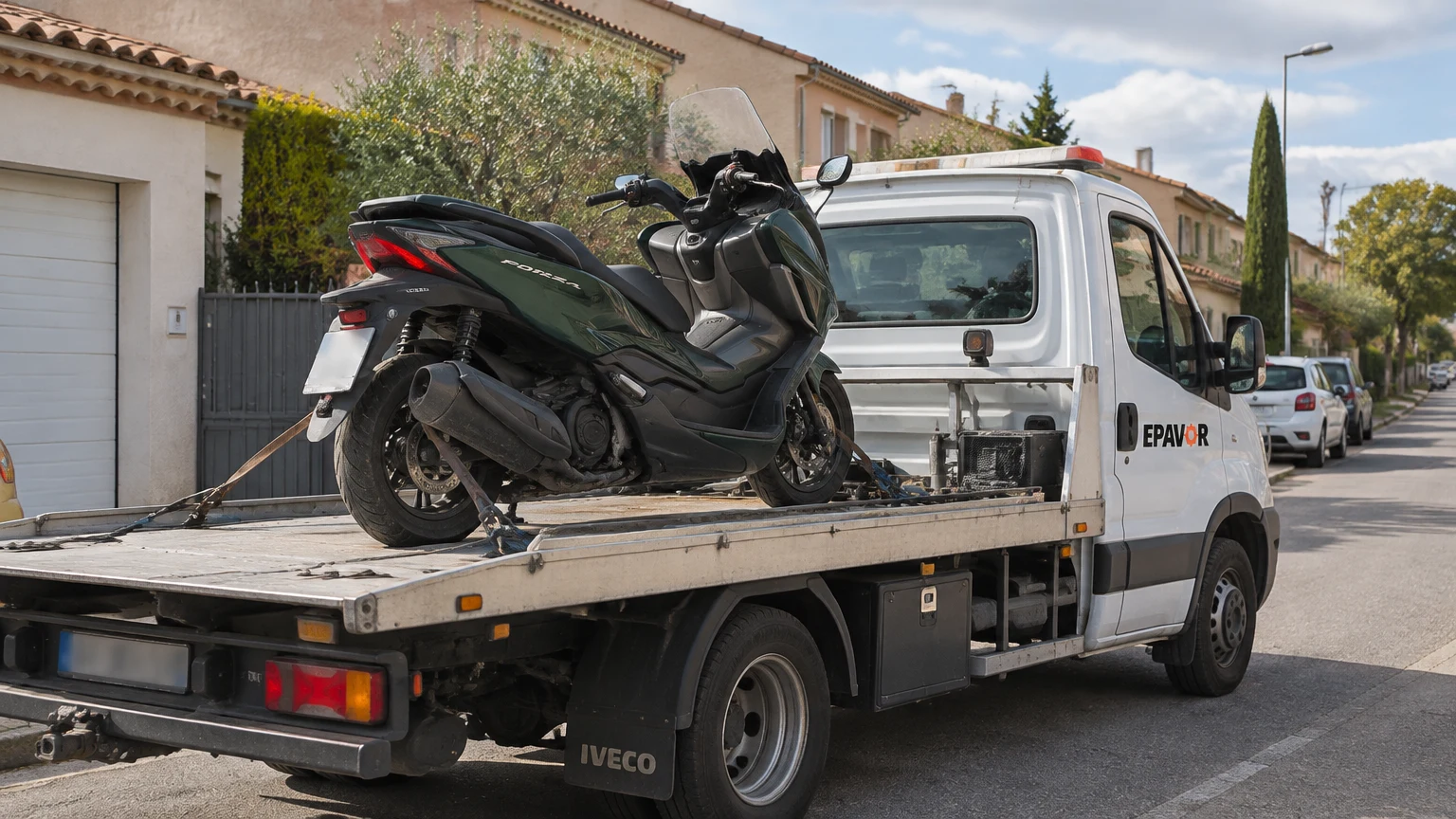 Illustration d’un enlèvement d’épave à Villeneuve-lès-Béziers avec une dépanneuse — service d’épaviste.