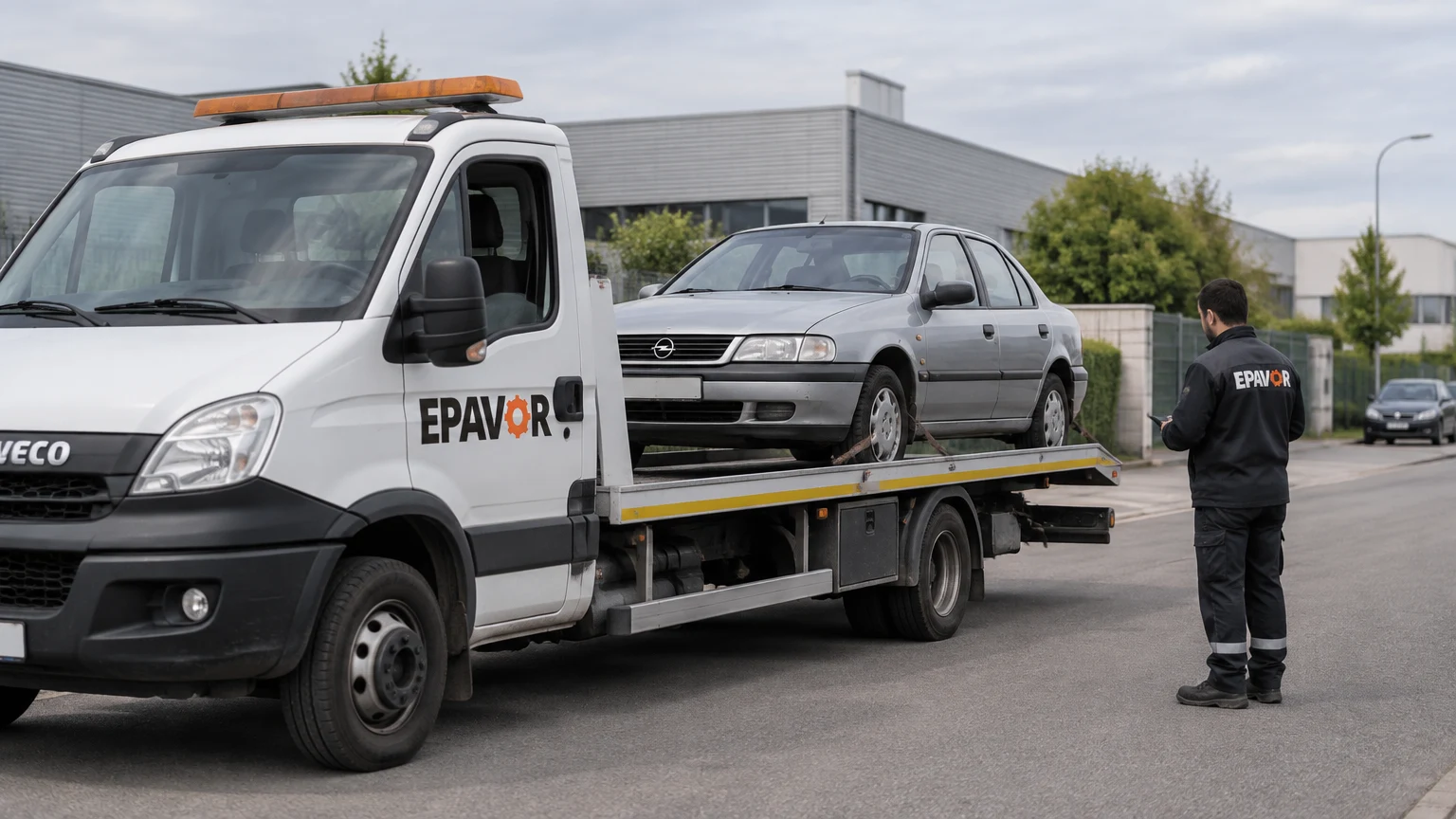 Illustration d’un enlèvement d’épave à Wolfisheim avec une dépanneuse — service d’épaviste.